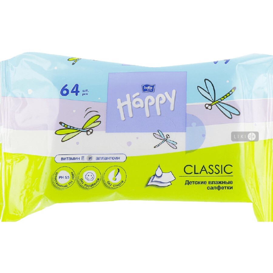 Влажные салфетки Bella Baby Happy Classic 64 шт: цены и характеристики