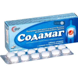 Содамаг табл., с сахаром и подсластителем №24