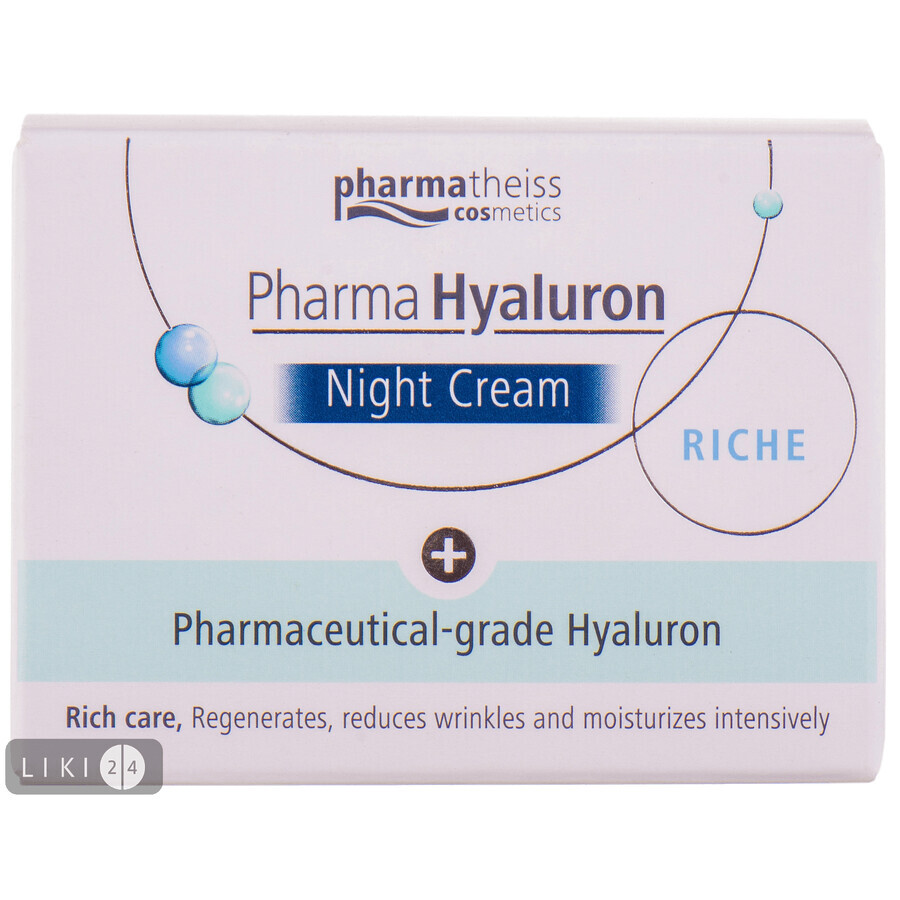 Крем для обличчя Pharma Hyaluron Rich Нічний догляд, 50 мл скляна банка: ціни та характеристики