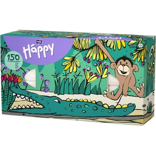 Платочки универсальные двухслойные Bella Baby Happy 100+50 обезьяна №150