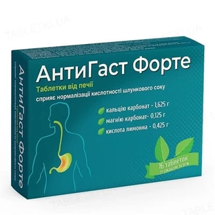 Антигаст Форте таблетки от изжоги 2,5 г блистер, со вкусом мяты №16