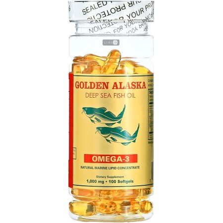 Nu-Health Golden Alaska Omega-3 Deep Sea Fish Oil капсулы, 1000 мг №100