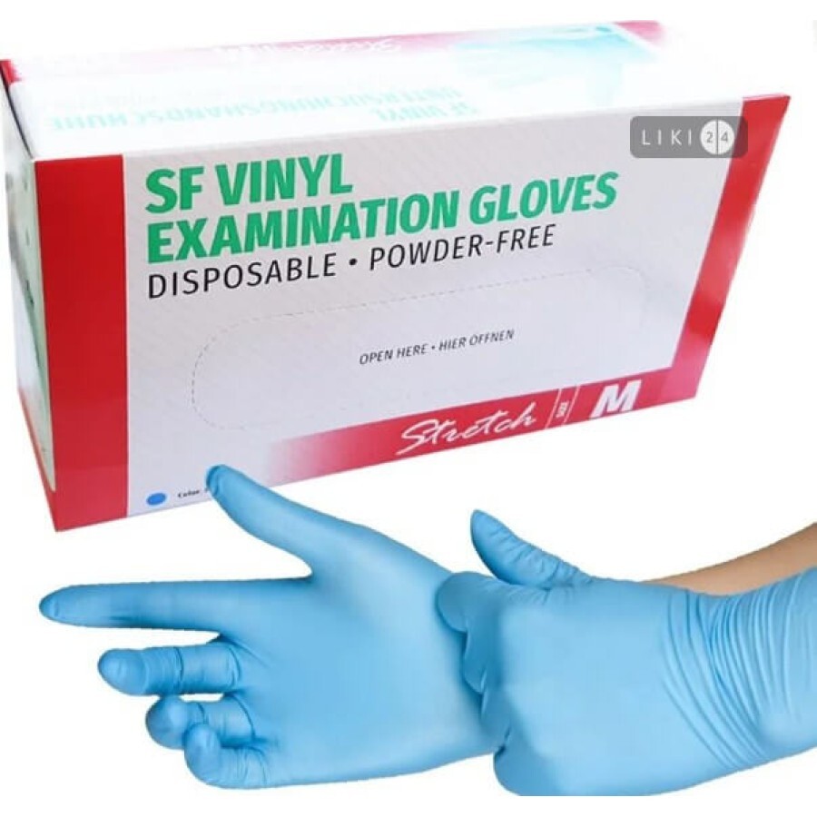 Сф перчатки смотровые нитриловые нестерильные неопудренные размер 9-10 (XL) бокс, синие №100: цены и характеристики