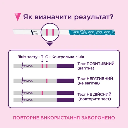 Тест-смужка Evitest для визначення вагітності 1 шт: ціни та характеристики