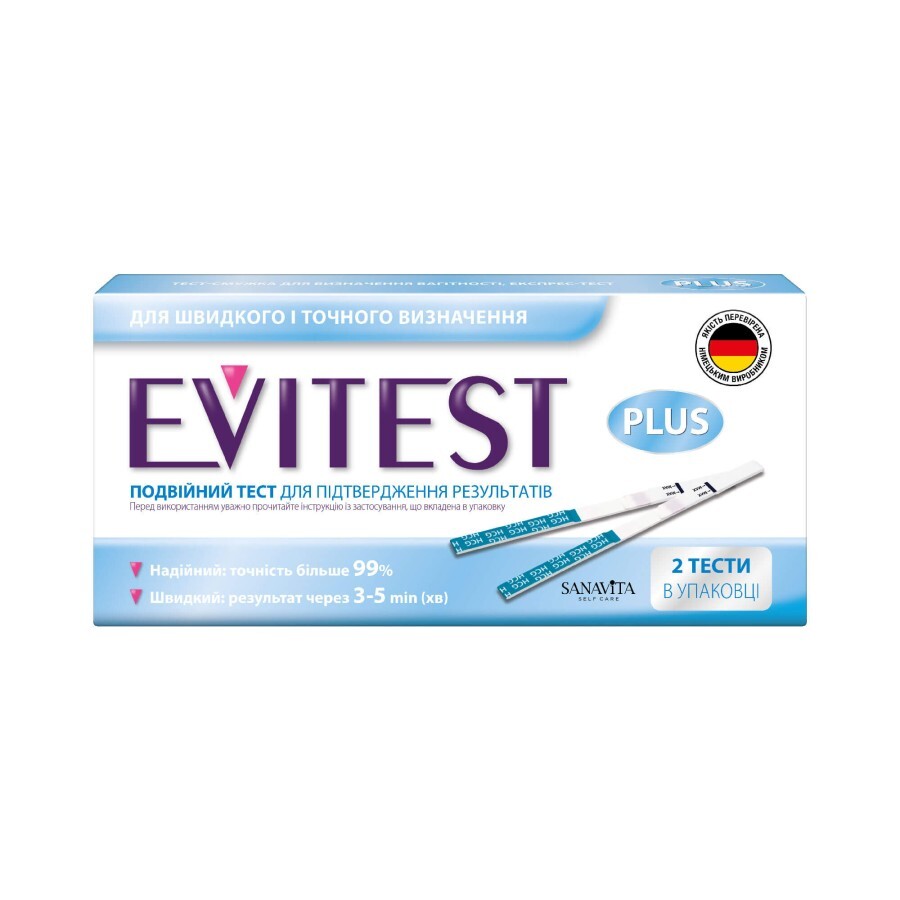 EVITEST тест-полоска для определения беременности, 2 шт.