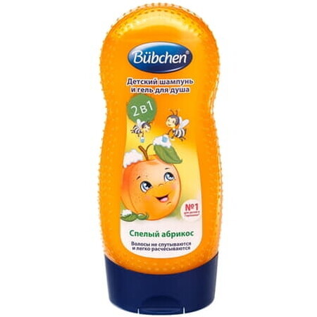 Шампунь-гель для миття волосся і тіла для дітей серії "стиглий абрикос" tm "bubchen" 230 мл