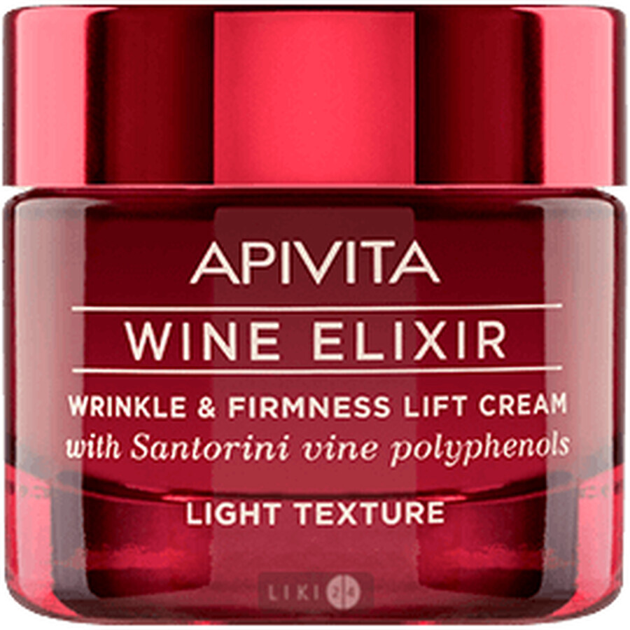 Крем-ліфтинг для обличчя Apivita Wine Elixir Проти зморшок насиченою текстури з поліфенолами вина, 50 мл: ціни та характеристики