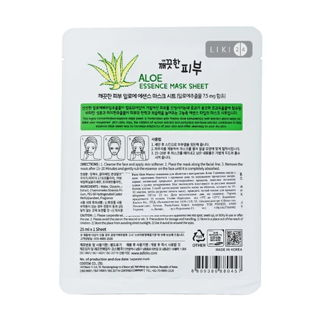 Маска тканинна для обличчя Esfolio Pure Skin з алое вера 25 мл: ціни та характеристики