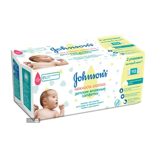 Влажные салфетки Johnson's Нежность хлопка детские 112 шт