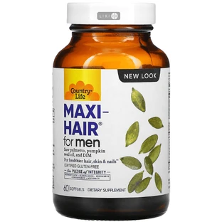 Вітамінно-мінеральний комплекс Country Life Maxi-Hair для чоловіків капсули,  №60