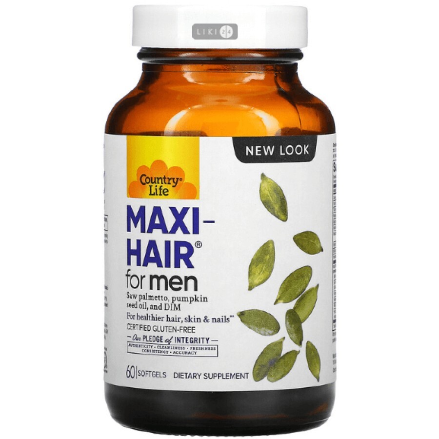 Витаминно-минеральный комплекс Country Life Maxi-Hair для мужчин капсулы, №60: цены и характеристики