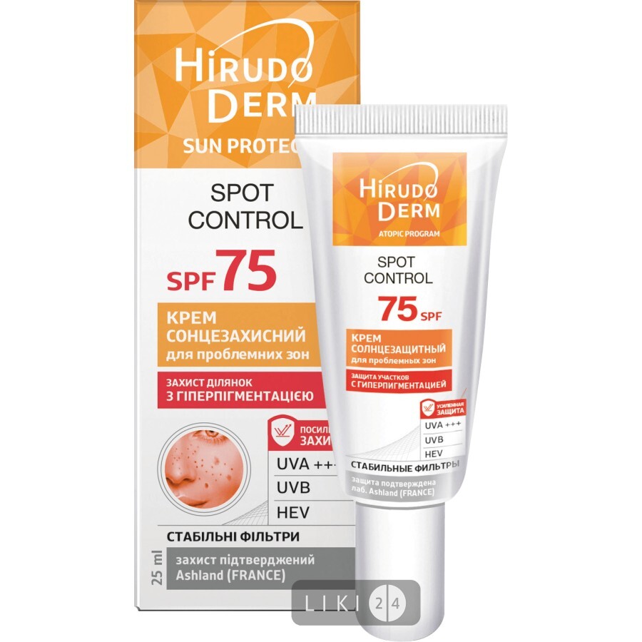 Солнцезащитный крем Биокон Hirudo Derm Sun Protect Spot Control для проблемных зон SPF 75 25 мл: цены и характеристики