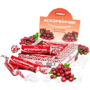 Аскорбінчик зі смаком журавлини таблетки, №10