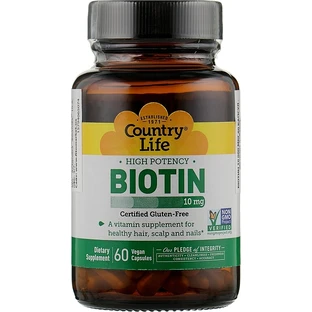 Біотин Country Life Biotin 10 000 мкг, 60 капсул