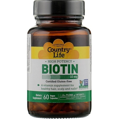 Биотин Country Life Biotin 10 000 мкг, 60 капсул