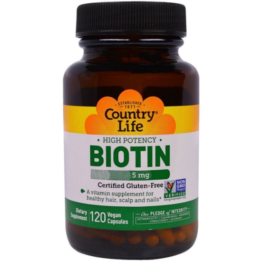 Биотин Country Life Country Life Biotin 5000 мкг, 120 капсул: цены и характеристики
