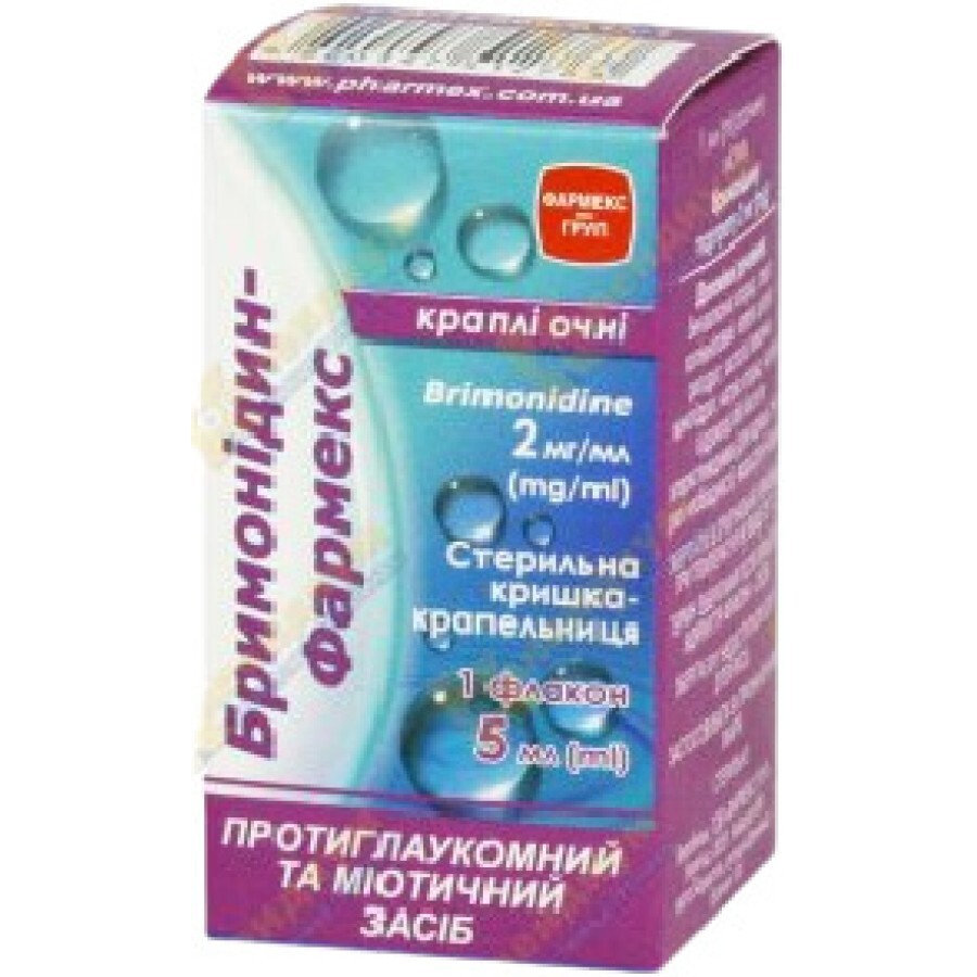 Бримонідин-Фармекс 2 мг/мл краплі очні, 5 мл: ціни та характеристики