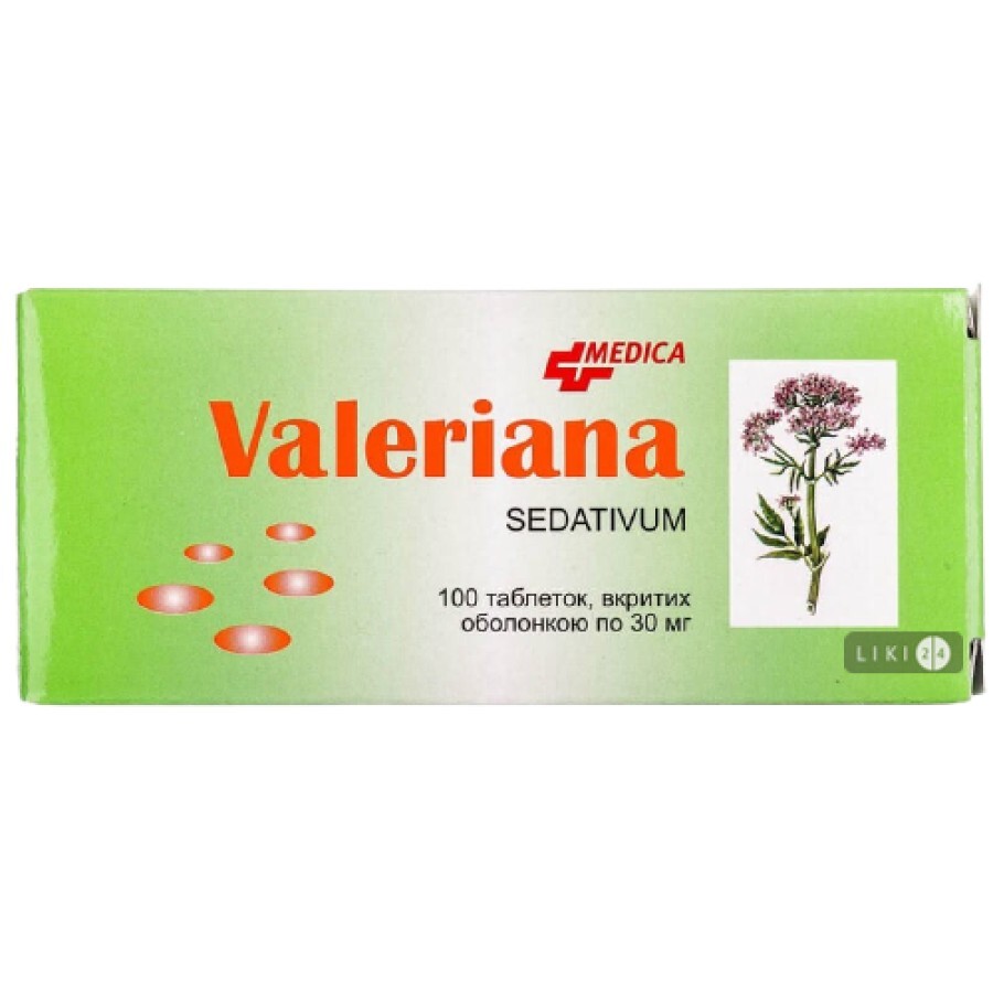 Валеріана табл. 30 мг №100: ціни та характеристики