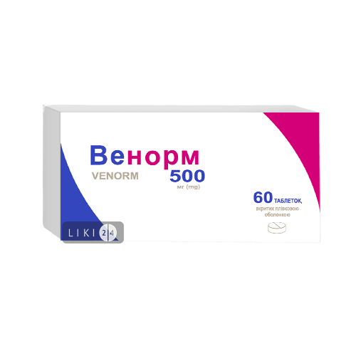 

Венорм 500 мг таблетки, №60, табл. в/плівк. обол. 500 мг блістер