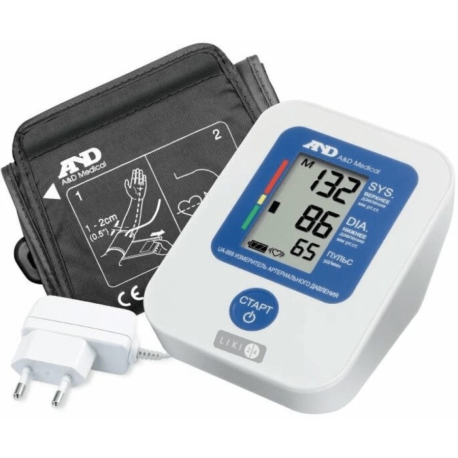 Вимірювач артеріального тиску та частоти пульса цифровий UA-888AC: ціни та характеристики