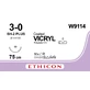 Vicryl W9114 фіолетовий 75 см M2 USP3/0 одна голка SH-2 PLUS, тип колюча Taper Point, 20 мм, 1/2 кола