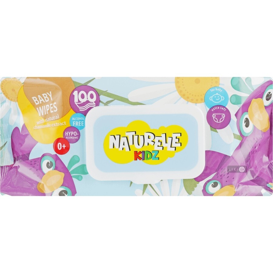 Влажные салфетки детские "naturelle" kidz ромашка №100: цены и характеристики