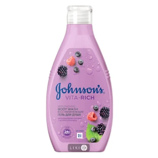 Гель для душу johnson's body care vita-rich відновлюючий з екстрактом малини (з ароматом лісових ягід) 250 мл