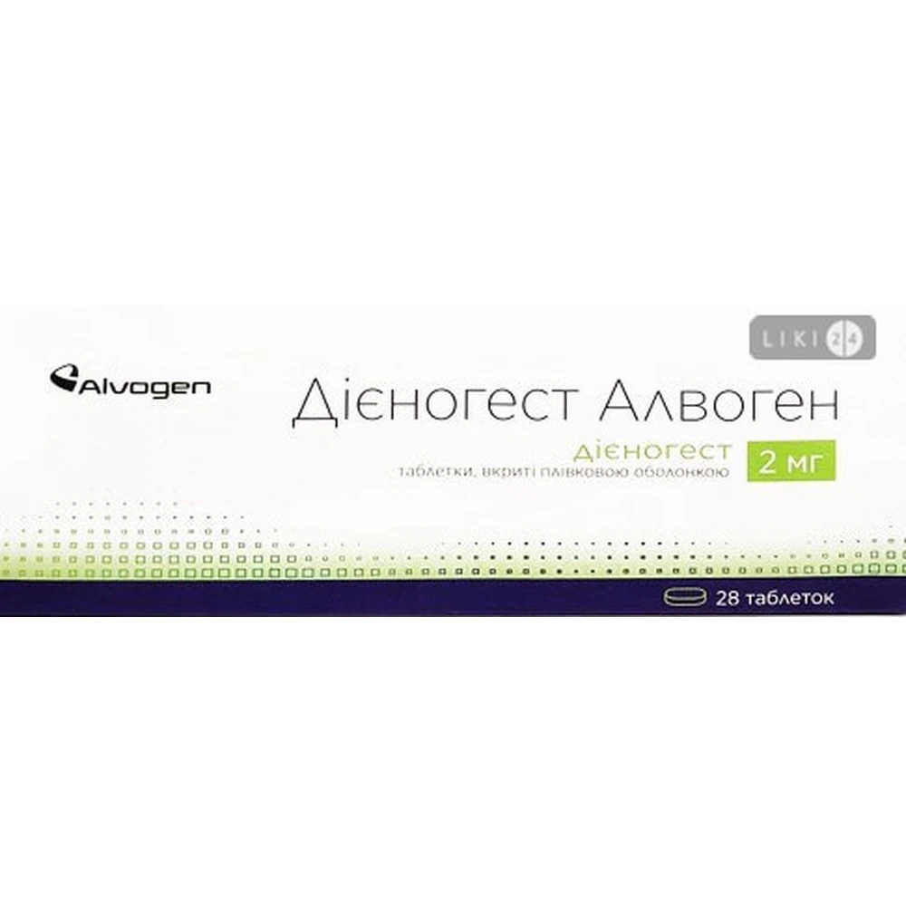 Диеногест алвоген табл. п/плен. оболочкой 2 мг блистер №28: цены и характеристики