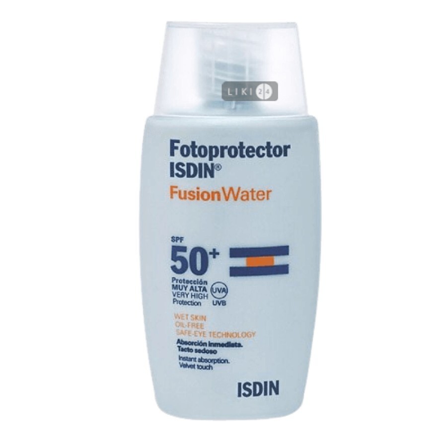 Сонцезахисний засіб для обличчя Isdin Fotoprotector Fusion Water SPF 50+ 50 мл: ціни та характеристики