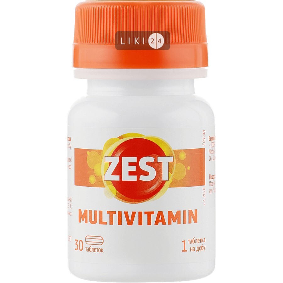 Витамины Zest Multivitamin таблетки №30: цены и характеристики