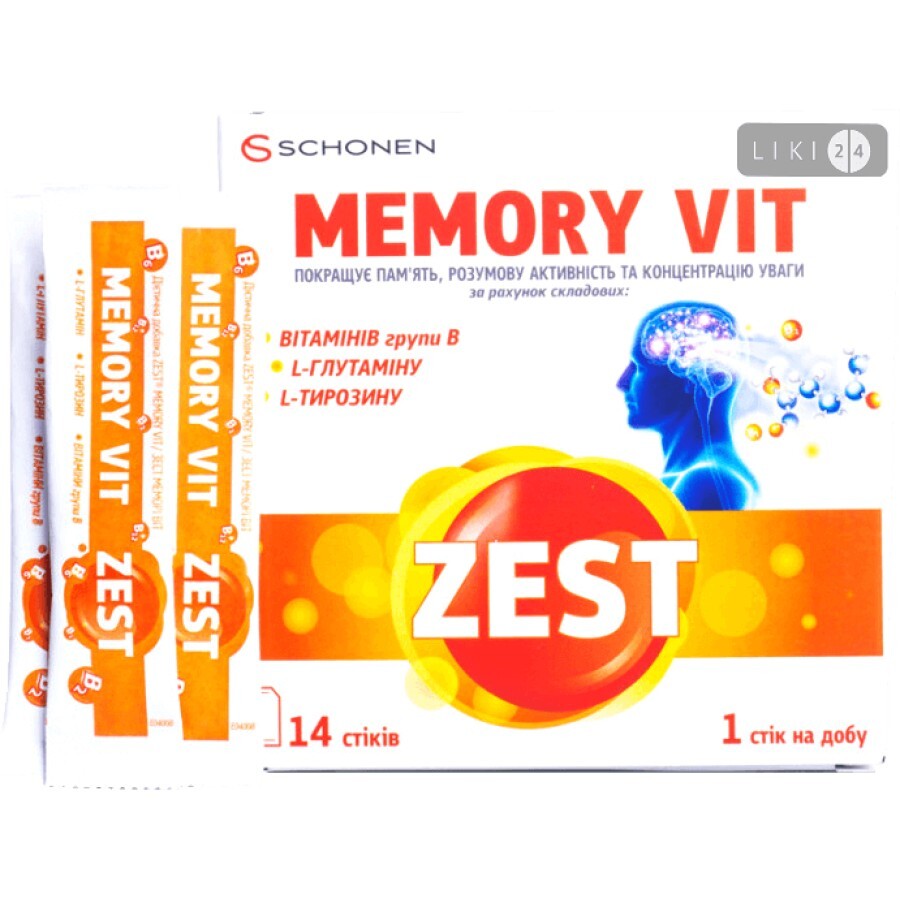 Витамины Зест Мемори Вит стик 14 шт: цены и характеристики