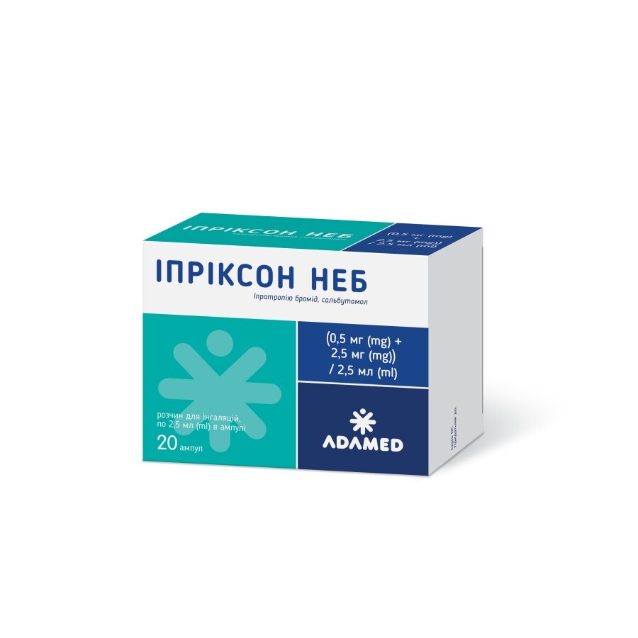 Иприксон неб р-р д/распыления 3 мг/2,5 мл амп. 2,5 мл №20: цены и характеристики