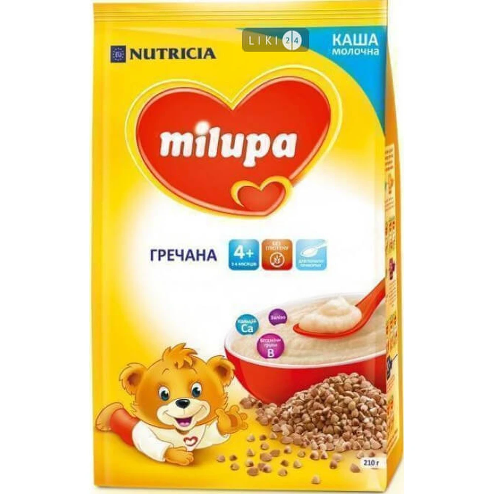 Каша безмолочна суха швидкорозчинна "гречана" milupa 210 г, для дітей від 4 місяців: ціни та характеристики