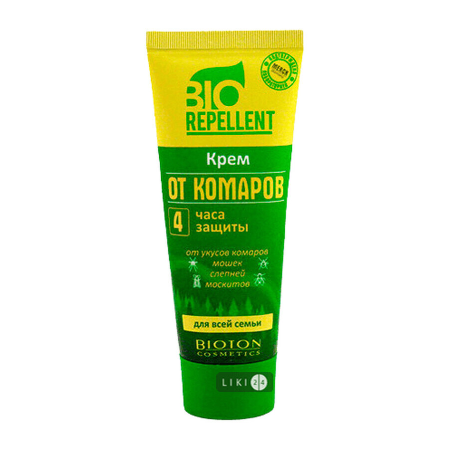 Крем від комарів Bioton Cosmetics BioRepellent 4 години захисту 75 мл: ціни та характеристики