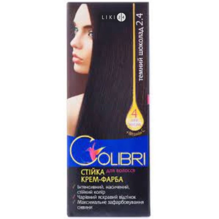 Крем-краска стойкая для волос "colibri" темный шоколад: цены и характеристики