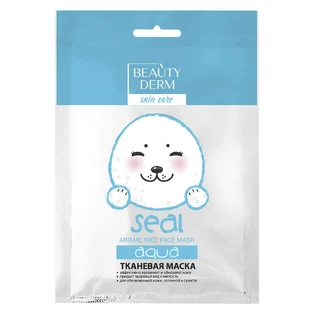 Маска для лица Beauty Derm тканевая увлажняющая Animal Seal Aqua 25 мл 