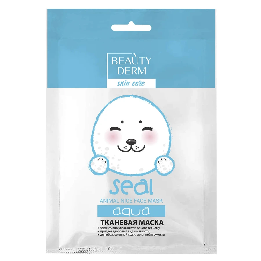 Маска для лица Beauty Derm тканевая увлажняющая Animal Seal Aqua 25 мл : цены и характеристики