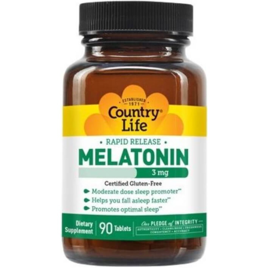 Мелатонін Country Life 3 мг таблетки, №90: ціни та характеристики