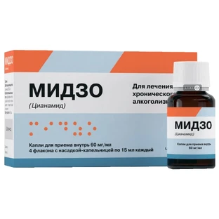 Мідзо крап. д/перорал. застос. 60 мг/мл фл. з крапельн. 15 мл №4