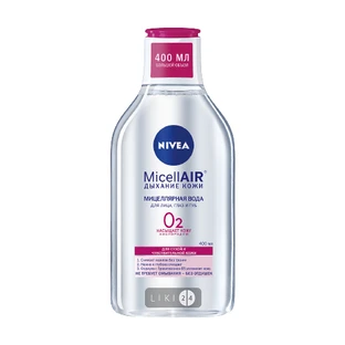Мицеллярная вода Nivea MicellAIR Дыхание кожи для лица, глаз и губ для нормальной и комбинированной кожи 400 мл