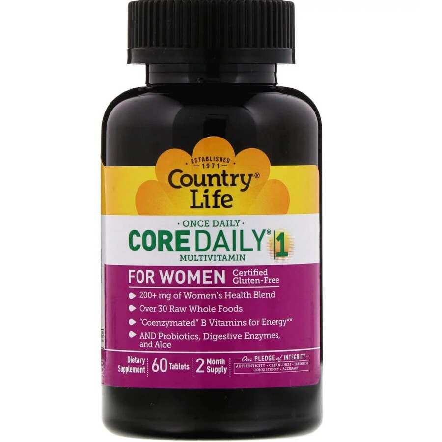 Витаминно-минеральный комплекс Country Life Core Daily 1 Women's таблетки, №60: цены и характеристики