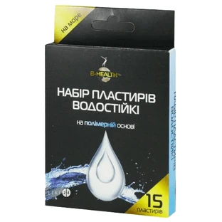 Набір пластирів B-health Водостійкі прозорий на полімерній основі 19 мм х 72 мм 15 шт