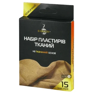 Набор пластырей B-Health бактерицидных на тканевой основе 1.9 см х 7.2 см 15 шт