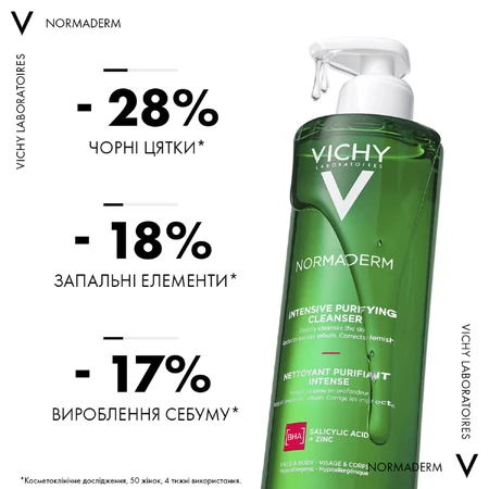 Гель Vichy Normaderm Phytosolution для глибокого очищення жирної, схильної до недоліків шкіри, 400 мл: ціни та характеристики