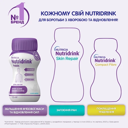 Энтеральное питание Нутридринк Протеин с нейтральным вкусом 4х125 мл. Пищевой продукт для специальных медицинских целей для детей от 6 лет и взрослых.: цены и характеристики