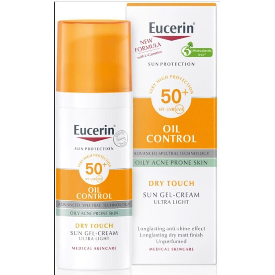 Сонцезахисний гель-крем для обличчя Eucerin Oil Control з матувальним ефектом SPF 50 50 мл: ціни та характеристики