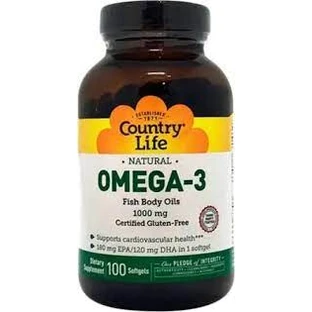 Омега-3 Country Life 1000 мг риб'ячий жир капсули м'які,  №100