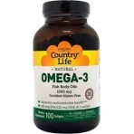Омега-3 Country Life 1000 мг риб'ячий жир капсули м'які,  №100: ціни та характеристики