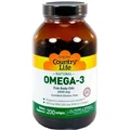 Жирні кислоти Country Life Omega-3 1000 мг, 200 м'яких капсул