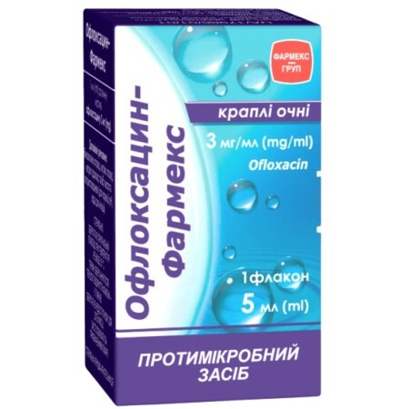 Офлоксацин-Фармекс крап. оч. 3 мг/мл фл. з кришкою-крапельницею 5 мл